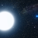 Recreación del sistema binario Sirio A y B. Imagen: NASA, ESA y G. Bacon